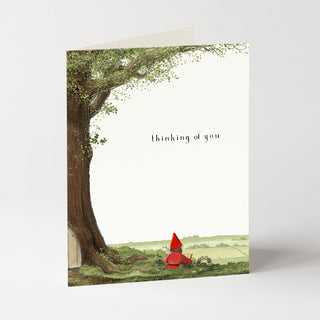 Gnome by the Tree - Love & Friendship Card