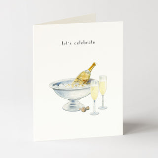 Champagne and Flutes - Celebration Card