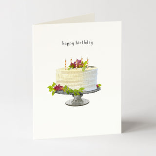 Cream Birthday Cake - Birthday Card
