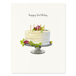 Cream Birthday Cake - Birthday Card