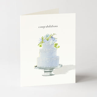 Blue Tiered Cake - Wedding Card