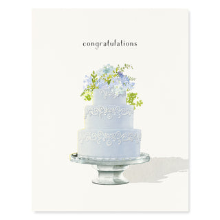 Blue Tiered Cake - Wedding Card