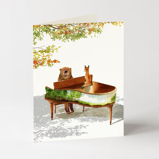 Piano Bear - Just Because Card