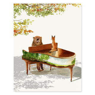 Piano Bear - Just Because Card