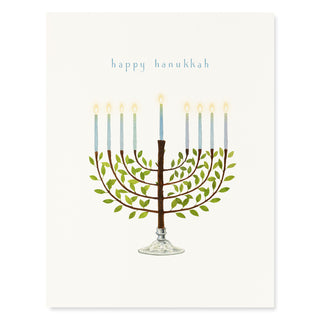 Glowing Menorah - Hanukkah Card