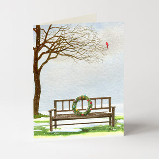 Snowy Wreath - Christmas Card