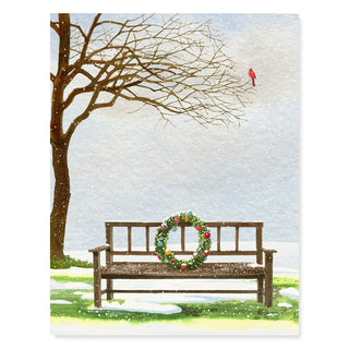Snowy Wreath - Christmas Card