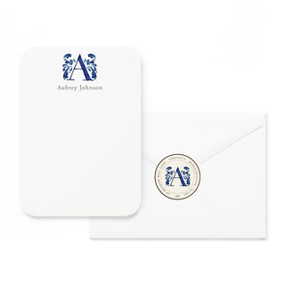 Delftware Monogram - Small Note Cards