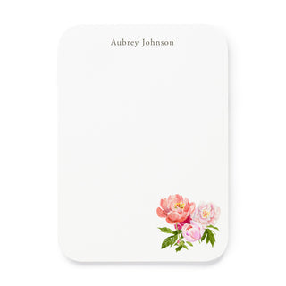 Coral Peonies - Small Note Cards