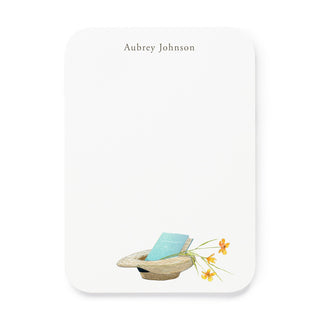 Straw Hat and Book - Small Note Cards