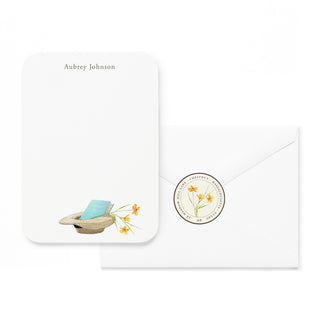 Straw Hat and Book - Small Note Cards