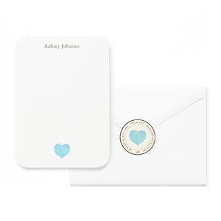 Aqua Heart - Small Note Cards