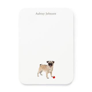 Pug with Red Ball - Small Note Cards