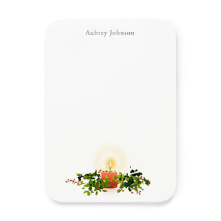 Holly and Candle - Small Note Cards