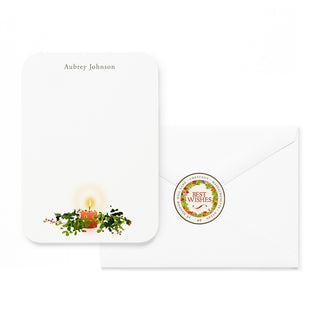 Holly and Candle - Small Note Cards