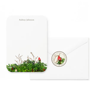 Cardinal and Evergreen - Small Note Cards
