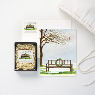 Snowy Wreath - Card and Address Label Set