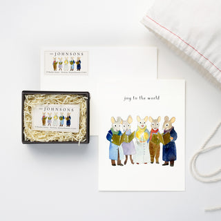 Carolling Mice - Card and Address Label Set