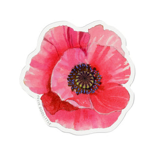 Pink Poppy Bloom - Vinyl Sticker