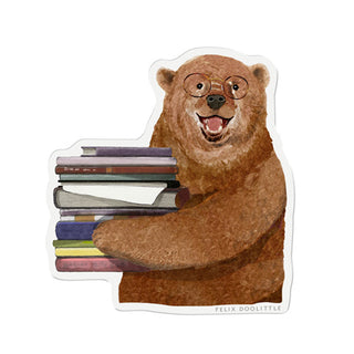 Reading Bear - Vinyl Sticker