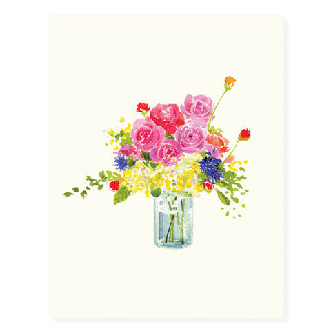 Flowers in Blue Jar - Occasion Card
