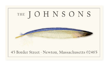 Half Blue - Panoramic Return Address Labels