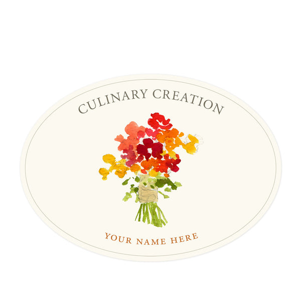 Kitchen Flowers - Oval Kitchen Labels