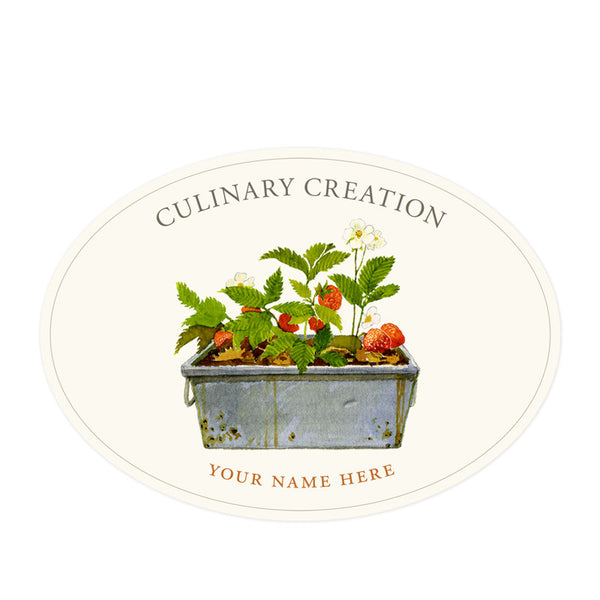 Strawberries - Oval Kitchen Labels