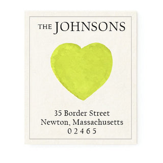 Spring Green Heart - Return Address Labels