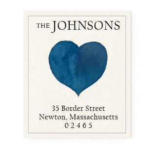 Navy Blue Heart - Return Address Labels