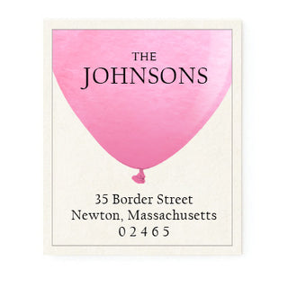 Hot Pink Balloon - Return Address Labels