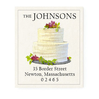 Cream Tiered Cake - Return Address Labels