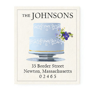 Blue Tiered Cake - Return Address Labels