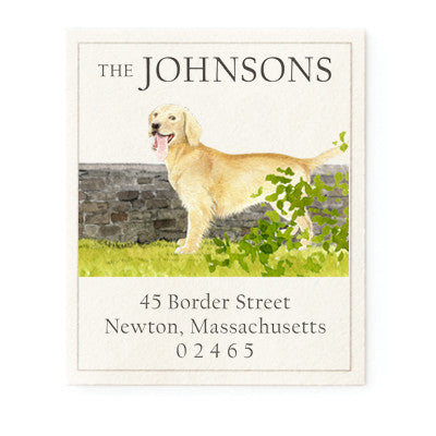 Golden Retriever - Return Address Labels