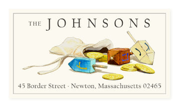 Dreidels And Gelt - Panoramic Return Address Labels