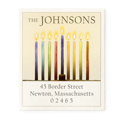 Hanukkah Candles - Return Address Labels