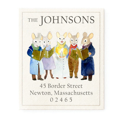 Carolling Mice - Return Address Labels