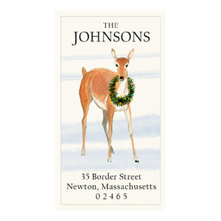 Deer and Wreath - Panoramic Return Address Labels