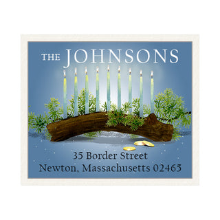 Menorah and Gelt - Return Address Labels
