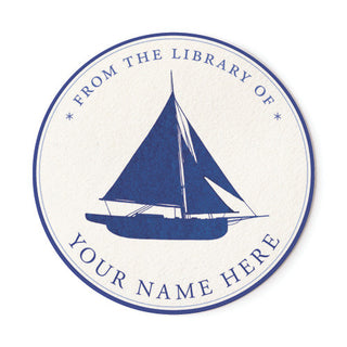 Delftware Sailboat - Ex Libris Medallions