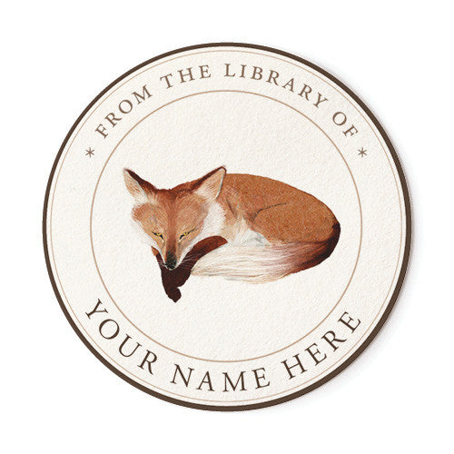 Pensive Fox - Ex Libris Medallions