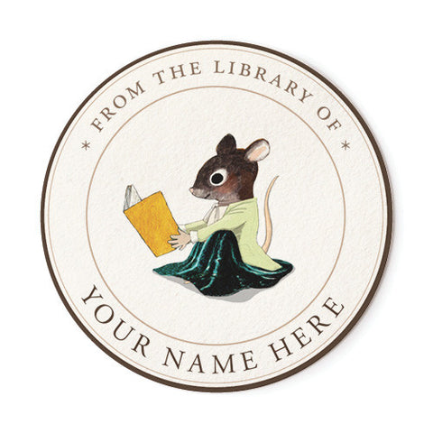 Reading Mouse - Ex Libris Medallions
