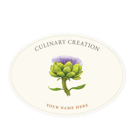 Artichoke Flower - Oval Kitchen Labels