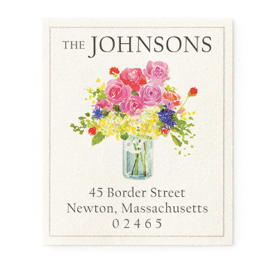 Flowers in Glass Jar - Return Address Labels