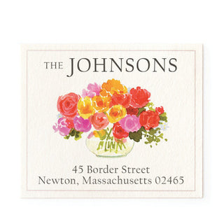 Magenta Roses - Return Address Labels