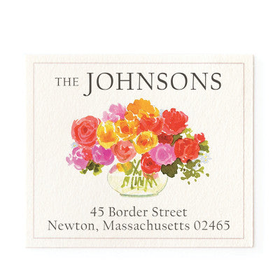 Magenta Roses - Return Address Labels