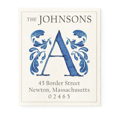 Delftware Monogram - Return Address Labels
