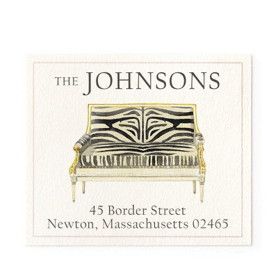Zebra Settee - Return Address Labels