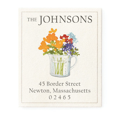 Flowers in Measuring Cup - Return Address Labels