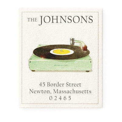 Retro Record Player - Return Address Labels